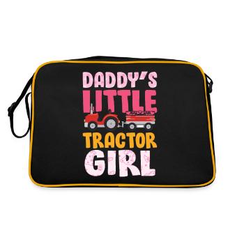 Landwirt Kinder Traktor Geschenk · Traktor Mädchen - Retro Tasche - Schwarz/Gold - Hinten