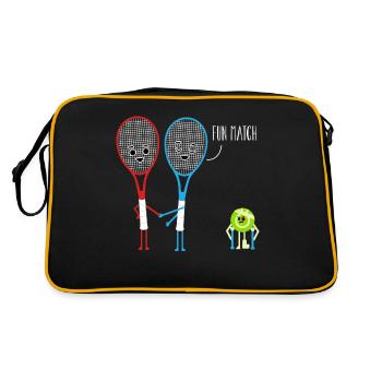 Tennis Tennisspieler Tennisverein Geschenkidee - Retro Tasche - Schwarz/Gold - Hinten
