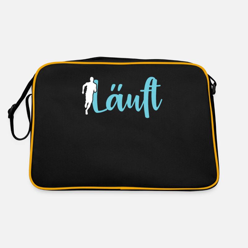 Joggen Laufen Marathon Läufer Läuferin Geschenk - Retro Tasche - Schwarz/Gold