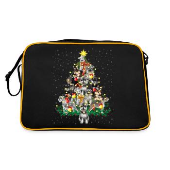 Schnauzer Dogs Christmas Pine Tree Funny - Retro Bag - black/gold - Back