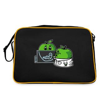 Apple doctor the patient x-rays with worm - Retro Bag - black/gold - Back