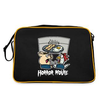 Chemise oeuf au bacon poulet poulet bacon film d'horreur - Sac Retro - noir/or - Dos
