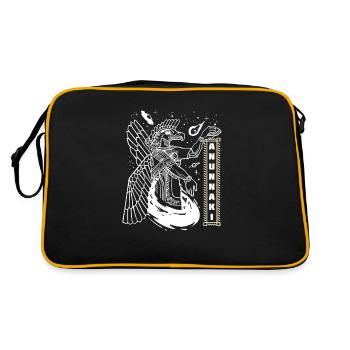 Sumerer Anunnaki Alien Astronauten - Retro Tasche - Schwarz/Gold - Hinten