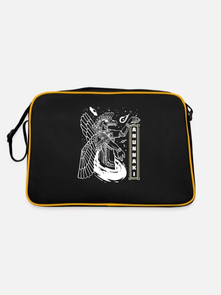 Sumerian Anunnaki Alien Astronauts - Retro Bag - black/gold - Back
