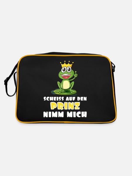 Lustiger Spruch lustige Sprüche - Retro Tasche - Schwarz/Gold - Hinten