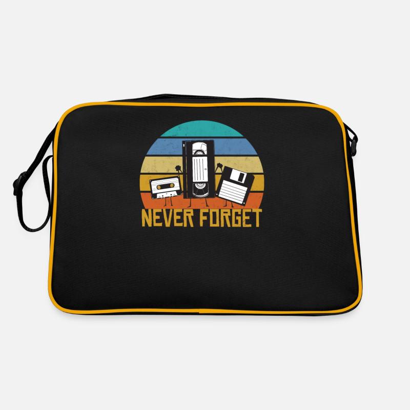 Never Forget Retro Kassette VHS Diskette Geschenk Retro Tasche