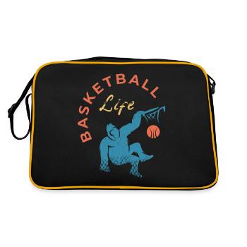 Basketball design for kids with basketball theme - Retro Bag - black/gold - Back