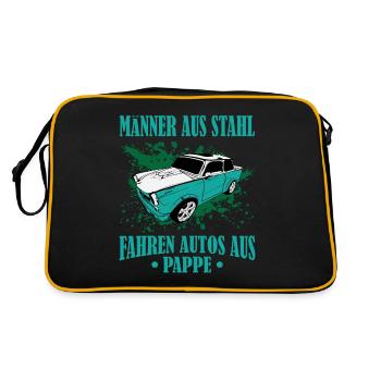 GDR Trabi Men made of steel, drive cars made of cardboard - Retro Bag - black/gold - Back