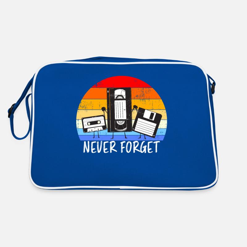 Disquette vintage cassette VHS Never Forget Sac Retro