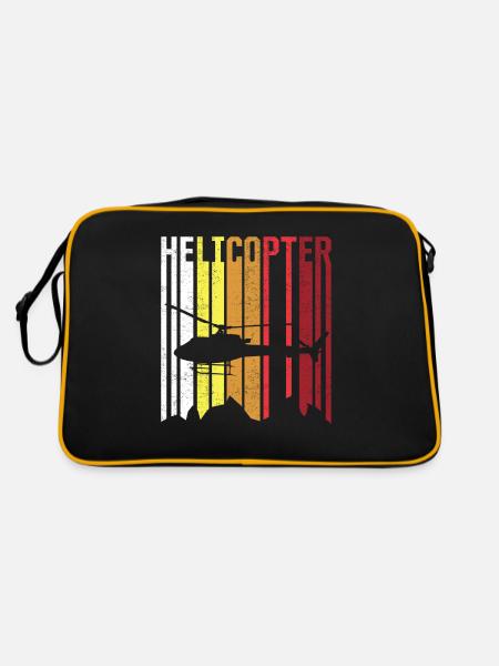 Vintage Helicopter - Retro Bag - black/gold - Back