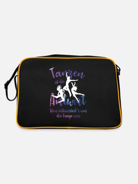 Tanzen Tänzer Tanz Tänzerin Tanzfläche Geschenk - Retro Tasche - Schwarz/Gold
