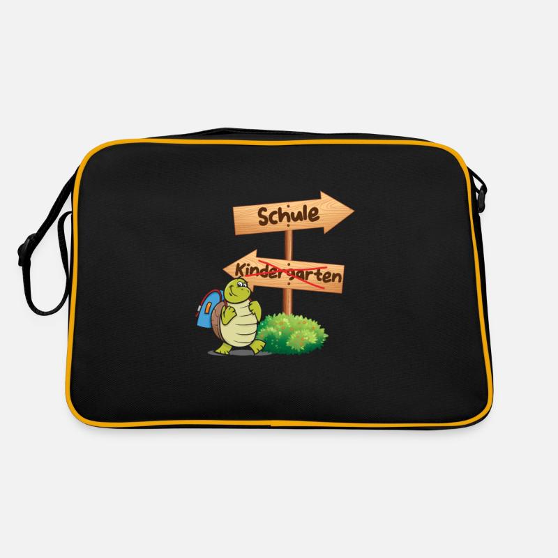 Schule Schulkind Schildkröte Einschulung Geschenk Retro Tasche