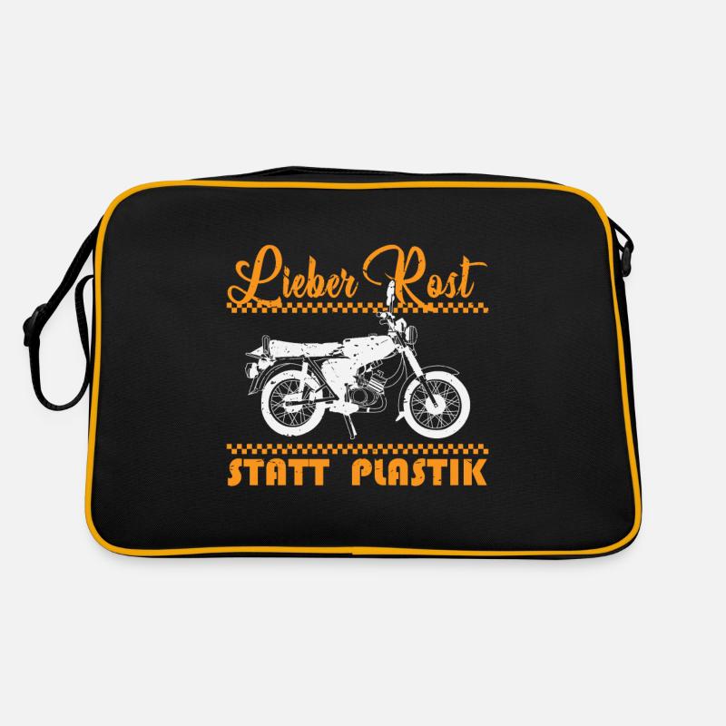 Lieber Rost statt Plastik Simson DDR - Retro Tasche - Schwarz/Gold