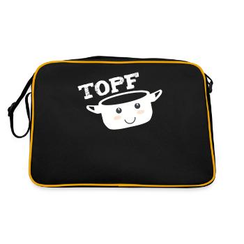 Topf Deckel - Partnershirt - Retro Tasche - Schwarz/Gold - Hinten