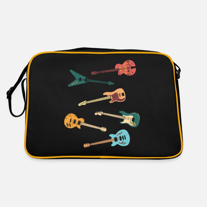 Vintage Distressed Look Design guitare classique - Sac Retro - noir/or