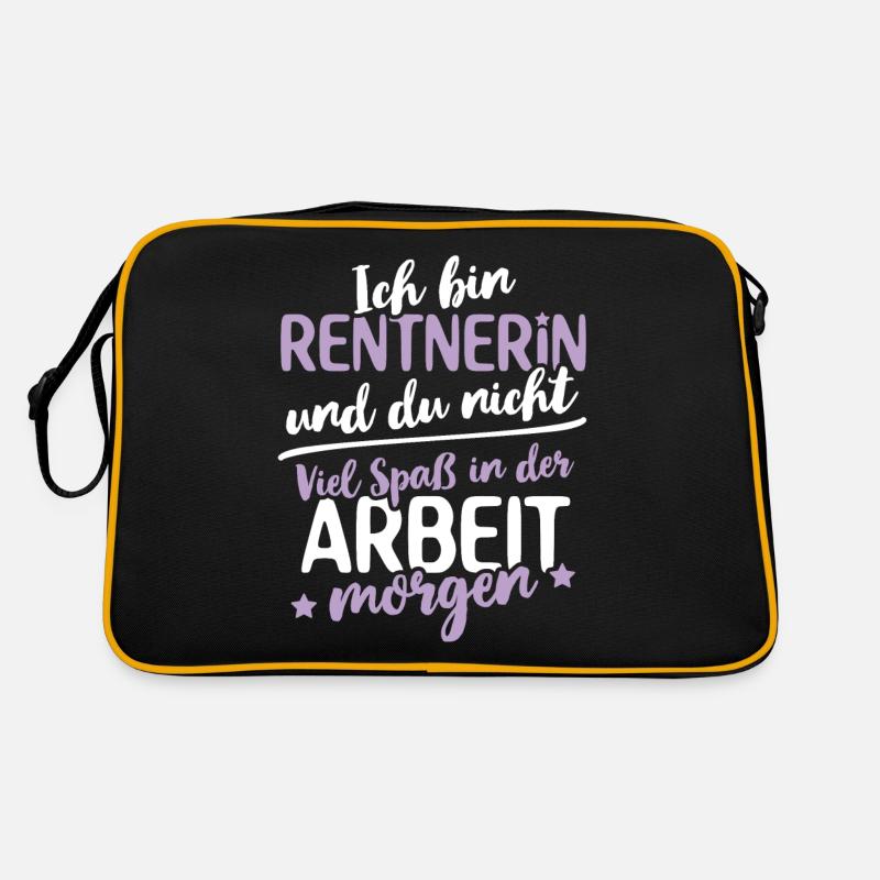 Rente Rentnerin Ruhestand Spruch Abschiedsgeschenk Retro Tasche
