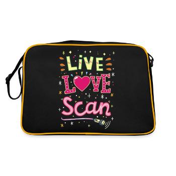 Hospital midwife sonographer ultrasound - Retro Bag - black/gold - Back