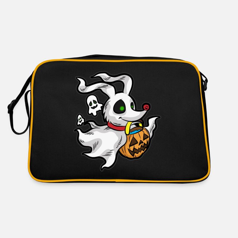 Geister Hund - Retro Tasche - Schwarz/Gold