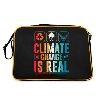 Le changement climatique est réel Réchauffement de la planète - Sac Retro - noir/or - Dos