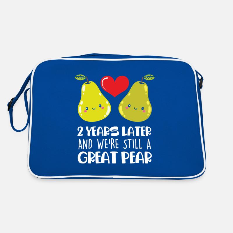 2. Hochzeitstag Geschenk Verheiratetes Paar Birne Retro Tasche