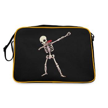 Dabbing Skelett Bier Pong Tischtennis - Retro Tasche - Schwarz/Gold - Hinten