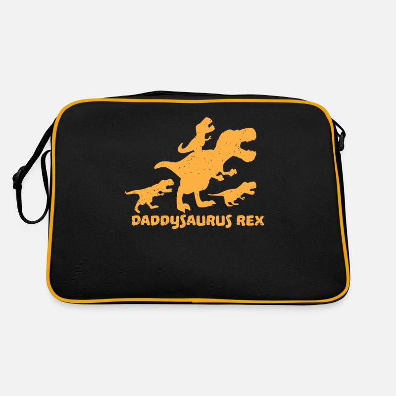 Daddysaurus Rex Papa von 3 Kindern Retro Tasche