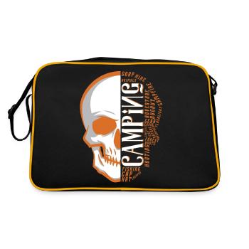 Crâne Camping mots signifiant cadeau - Sac Retro - noir/or - Dos