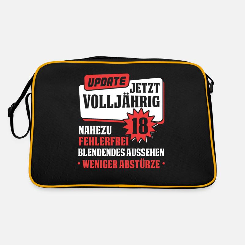 Update Volljährigkeit 18. Geburtstag 18 Geschenk Retro Tasche