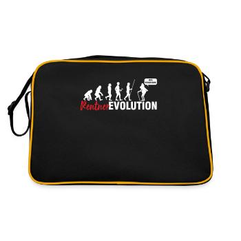 Rentner Evolution Rente Rentnerin Opa Oma Geschenk - Retro Tasche - Schwarz/Gold - Hinten