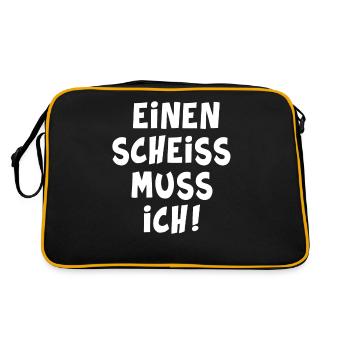 Einen scheiss muss ich - Retro Tasche - Schwarz/Gold - Hinten