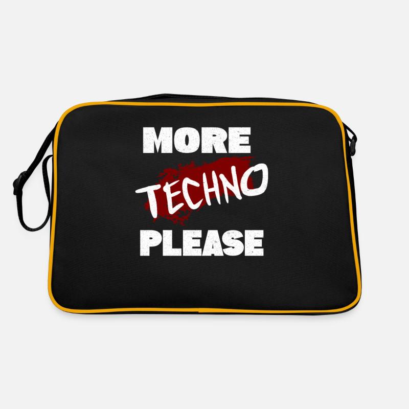Techno - Retro Tasche - Schwarz/Gold