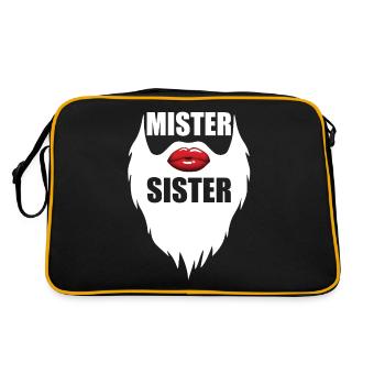 Mister Sister Bearded Lèvres Rouges Drôle - Sac Retro - noir/or - Dos