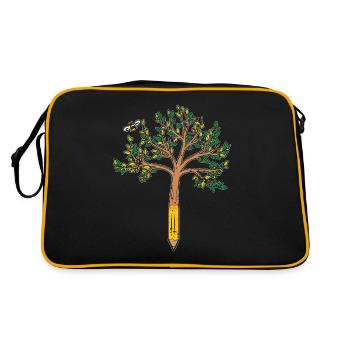 Nature school teacher environment education pencil - Retro Bag - black/gold - Back