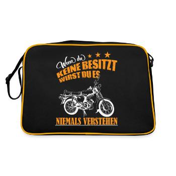 DDR Simme // Wenn du keine besitzt... - Retro Tasche - Schwarz/Gold - Hinten