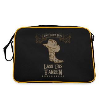 Frau Linedance Lass Uns Tanzen Geschenk - Retro Tasche - Schwarz/Gold - Hinten