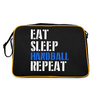 Mangez. Sommeil. Handball. Répétez. - Sac Retro - noir/or - Dos
