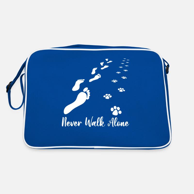 Never Walk Alone Dog Lovers Footprints Retro Tasche