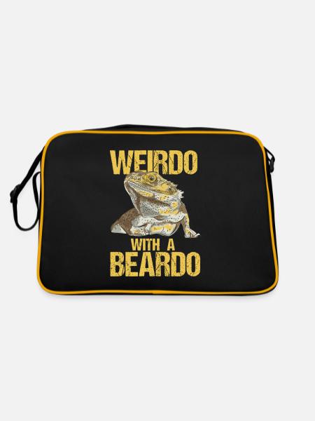 Bartagam Bearded Dragon Saying - Retro Bag - black/gold - Back
