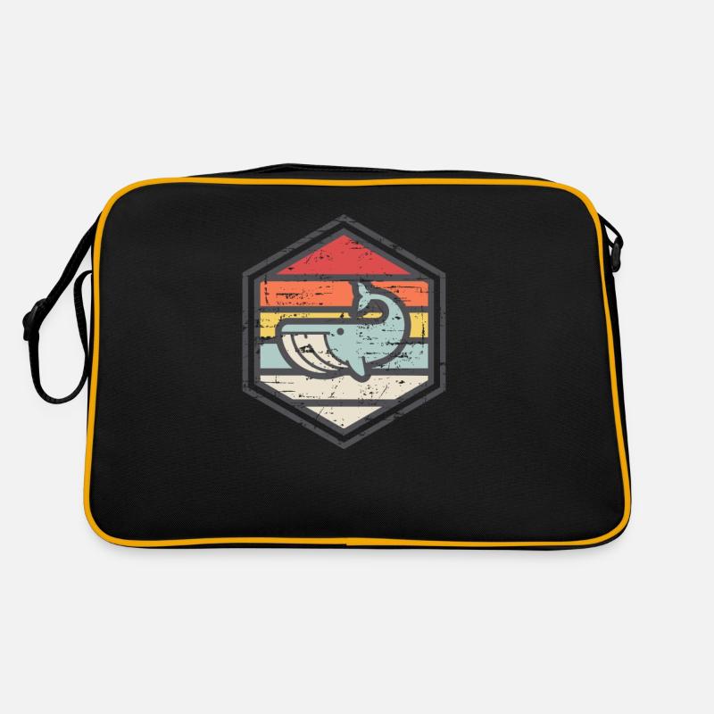 Retro Abzeichen Wal Licht Retro Tasche