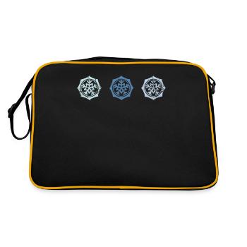 Snowflakes Snow Snow Crystals Gift - Retro Bag - black/gold - Back