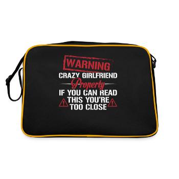 Warning Crazy Girlfriend Property - Sac Retro - noir/or - Dos