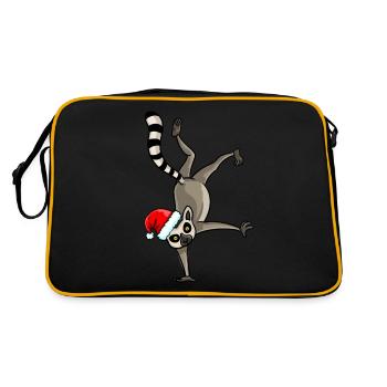 Lemur monkey Funny monkey Christmas - Retro Bag - black/gold - Back