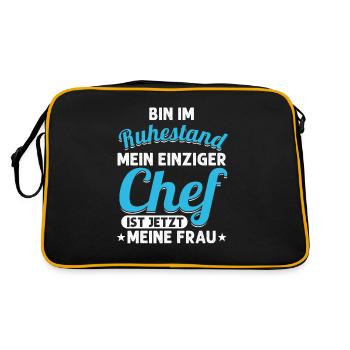 Ruhestand Rentner Rentnerin Rente Opa Oma Geschenk - Retro Tasche - Schwarz/Gold - Hinten