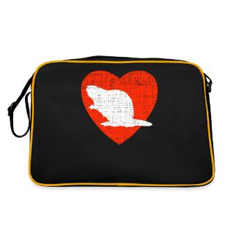 Heart For Beavers - Retro Tasche - Schwarz/Gold - Hinten