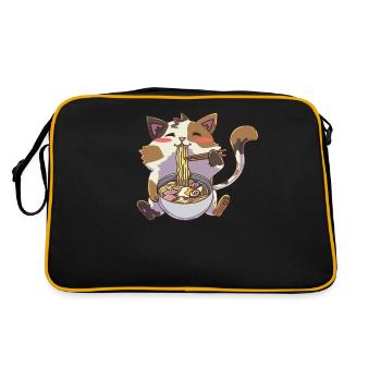 Ramen Neko Cat Kawaii - Sac Retro - noir/or - Dos