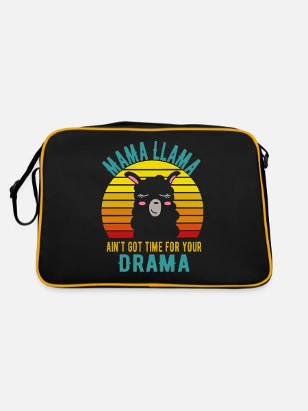 Mama Lama - Retro Tasche - Schwarz/Gold