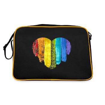 Rainbow heart tolerance rainbow banner - Retro Bag - black/gold - Back
