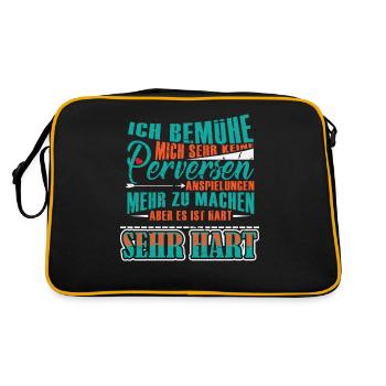 perverse Anspielungen zur Zweideutigkeit - Retro Tasche - Schwarz/Gold - Hinten