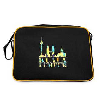 Kuala Lumpur Malaysia Geschenk - Retro Tasche - Schwarz/Gold - Hinten