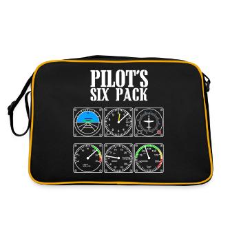 pilot - Retro Tasche - Schwarz/Gold - Hinten